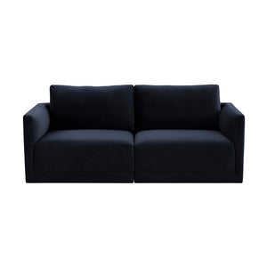 TOV Furniture Willow 74" Velvet Modular Loveseat - Luxurious Comfort and Versatile Design for Modern Spaces Navy REN-L03132