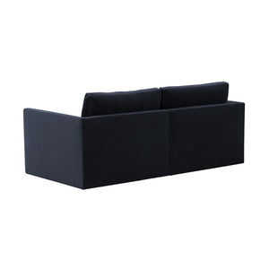 TOV Furniture Willow 74" Velvet Modular Loveseat - Luxurious Comfort and Versatile Design for Modern Spaces Navy REN-L03132