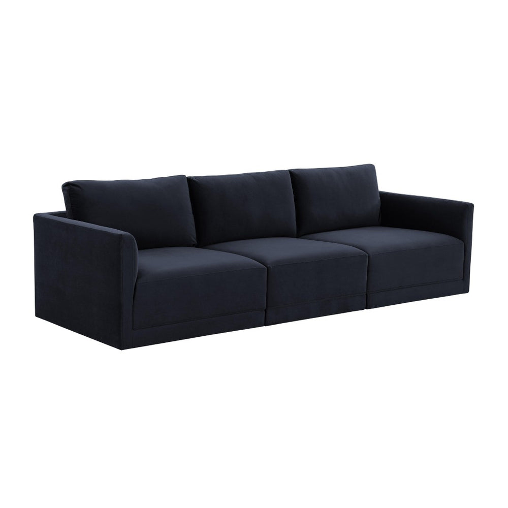 TOV Furniture Willow 105" Velvet Modular Sectional Sofa - Luxurious Comfort, Versatile Design for Any Space Navy REN-L03133