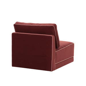 TOV Furniture Willow Velvet Modular Armless Chair – Luxurious Comfort for Custom Sectionals or Stylish Accent Seating Red REN-L03140-AC