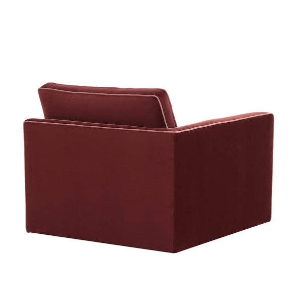 TOV Furniture Willow Velvet Modular Corner Chair – Plush Comfort & Stylish Design for Modern Living Spaces Red REN-L03140-LC