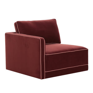 TOV Furniture Willow Velvet Modular Corner Chair – Plush Comfort & Stylish Design for Modern Living Spaces Red REN-L03140-LC