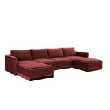 Willow Berry Red Modular U Sectional REN-L03140-SEC1 TOV Furniture