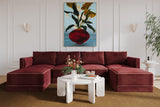 Willow Berry Red Modular U Sectional REN-L03140-SEC1 TOV Furniture