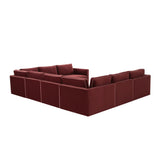 Willow Berry Red Modular Large U Sectional REN-L03140-SEC2 TOV Furniture