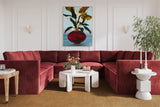 Willow Berry Red Modular Large U Sectional REN-L03140-SEC2 TOV Furniture