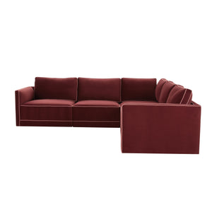 Willow Berry Red Modular L Sectional REN-L03140-SEC3 TOV Furniture