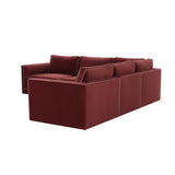 Willow Berry Red Modular L Sectional REN-L03140-SEC3 TOV Furniture