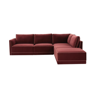 Willow Berry Red Modular RAF Sectional REN-L03140-SEC4-R TOV Furniture