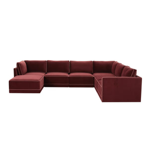 Willow Berry Red Modular Large LAF Chaise Sectional REN-L03140-SEC5 TOV Furniture