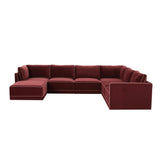 Willow Berry Red Modular Large LAF Chaise Sectional REN-L03140-SEC5 TOV Furniture