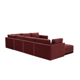 Willow Berry Red Modular Large LAF Chaise Sectional REN-L03140-SEC5 TOV Furniture