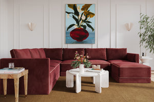 Willow Berry Red Modular Large LAF Chaise Sectional REN-L03140-SEC5 TOV Furniture