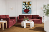 Willow Berry Red Modular Loveseat REN-L03142 TOV Furniture