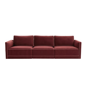 TOV Furniture Willow 105" Velvet Modular Sofa – Stylish Sectional for Modern Living with Customizable Comfort & Elegance Red REN-L03143