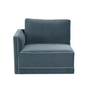 TOV Furniture Willow Velvet Modular Corner Chair – Plush Comfort & Stylish Design for Modern Living Spaces Blue REN-L03150-LC