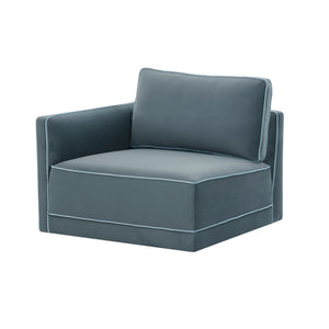 TOV Furniture Willow Velvet Modular Corner Chair – Plush Comfort & Stylish Design for Modern Living Spaces Blue REN-L03150-LC