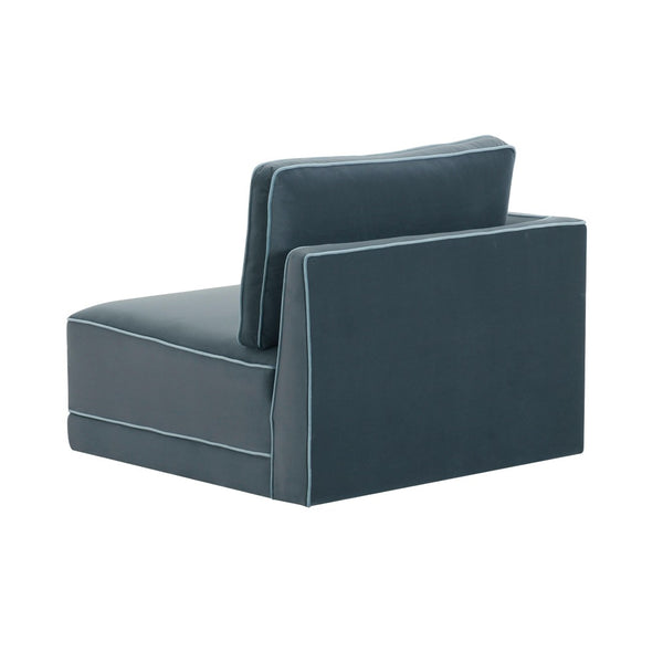 TOV Furniture Willow Velvet Modular Corner Chair – Plush Comfort & Stylish Design for Modern Living Spaces Blue REN-L03150-LC