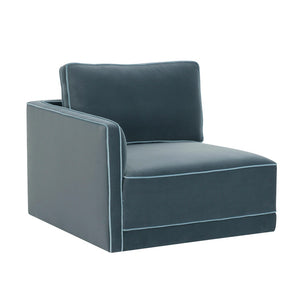 TOV Furniture Willow Velvet Modular Corner Chair – Plush Comfort & Stylish Design for Modern Living Spaces Blue REN-L03150-LC