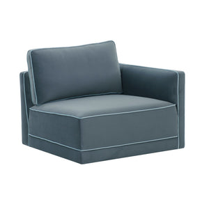 TOV Furniture Willow Velvet Modular Corner Chair - Luxurious Design with Plush Comfort for Modern Living Spaces Blue REN-L03150-RC
