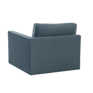 TOV Furniture Willow Velvet Modular Corner Chair - Luxurious Design with Plush Comfort for Modern Living Spaces Blue REN-L03150-RC