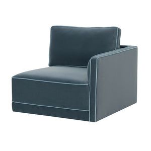 TOV Furniture Willow Velvet Modular Corner Chair - Luxurious Design with Plush Comfort for Modern Living Spaces Blue REN-L03150-RC