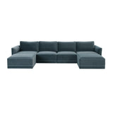 Willow Misty Blue Modular U Sectional REN-L03150-SEC1 TOV Furniture