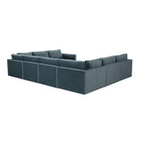 Willow Misty Blue Modular Large U Sectional REN-L03150-SEC2 TOV Furniture