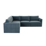 Willow Misty Blue Modular L Sectional REN-L03150-SEC3 TOV Furniture