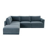 Willow Misty Blue Modular LAF Sectional REN-L03150-SEC4-L TOV Furniture