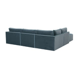 Willow Misty Blue Modular LAF Sectional REN-L03150-SEC4-L TOV Furniture