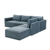 Willow Misty Blue Modular RAF Sectional REN-L03150-SEC4-R TOV Furniture