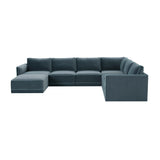 Willow Misty Blue Modular Large Chaise Sectional REN-L03150-SEC5 TOV Furniture