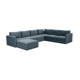 Willow Misty Blue Modular Large Chaise Sectional REN-L03150-SEC5 TOV Furniture