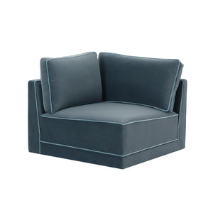 TOV Furniture Willow Velvet Modular Corner Chair - Luxurious Comfort and Modern Design for Stylish Living Spaces Blue REN-L03150-W