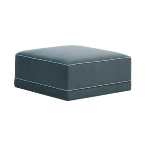 TOV Furniture Willow Velvet Modular Ottoman - Versatile Luxury Seating for Elegant Living Spaces and Comfort Blue REN-L03151