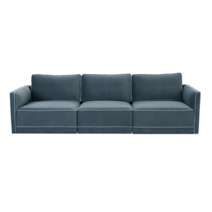 TOV Furniture Willow 105" Velvet Modular Sofa – Stylish Sectional for Modern Living with Customizable Comfort & Elegance Blue REN-L03153