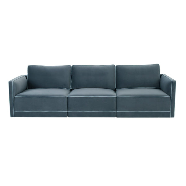 TOV Furniture Willow 105" Velvet Modular Sofa – Stylish Sectional for Modern Living with Customizable Comfort & Elegance Blue REN-L03153