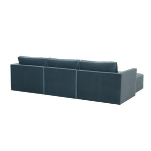 TOV Furniture Willow 105" Velvet Modular Sofa – Stylish Sectional for Modern Living with Customizable Comfort & Elegance Blue REN-L03153