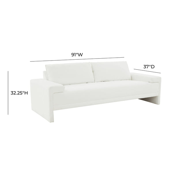 TOV Furniture Maeve 91" Upholstered Sofa - Modern Comfort with Durable LiveSmart Fabric for Effortless Entertaining White REN-L04013