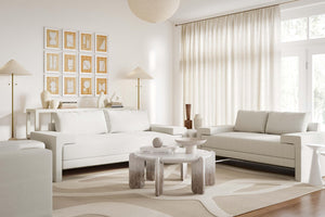 TOV Furniture Maeve 91" Upholstered Sofa - Modern Comfort with Durable LiveSmart Fabric for Effortless Entertaining White REN-L04013