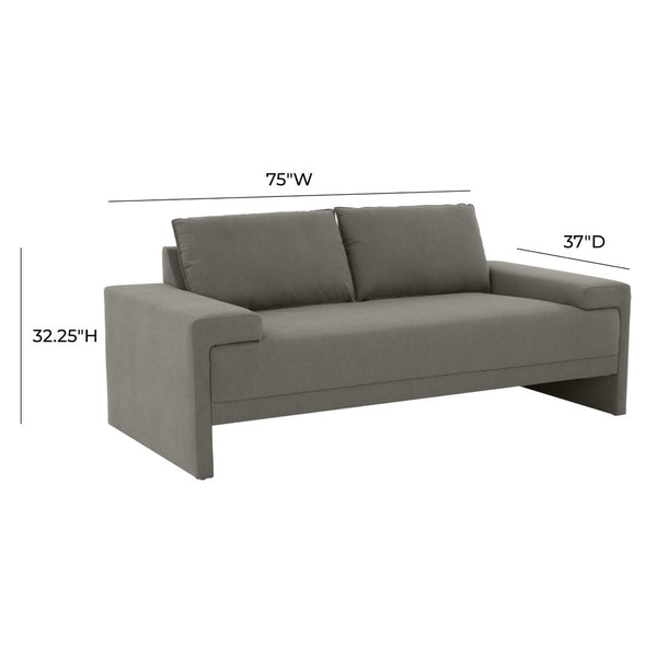 TOV Furniture Maeve 75" Contemporary Upholstered Loveseat in Slate Gray - Comfortable, Stylish, and Durable Design REN-L04022