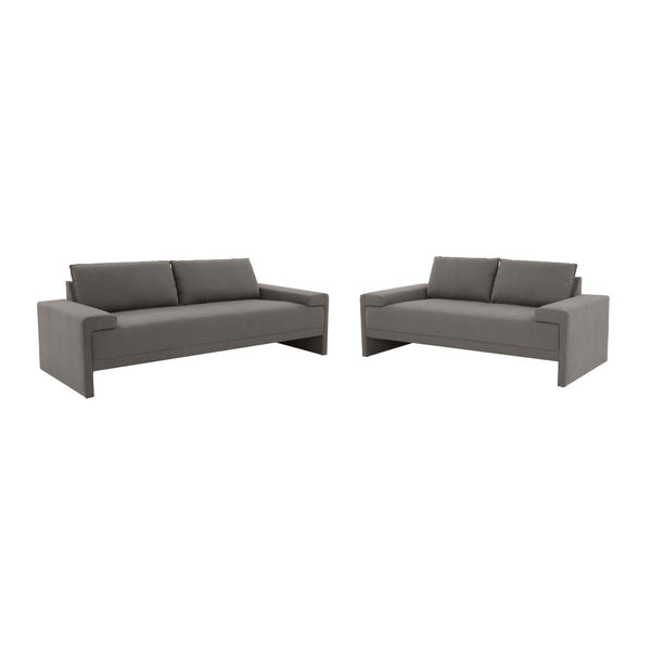 TOV Furniture Maeve 91" Upholstered Sofa - Modern Comfort with Durable LiveSmart Fabric for Effortless Entertaining Grey REN-L04023