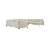 Serena Velvet U-Sectional with Black Legs