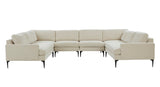 Serena Velvet U-Sectional with Black Legs