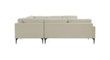 Serena Velvet U-Sectional with Black Legs