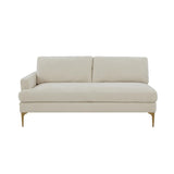 Serena Cream Velvet LAF Loveseat REN-L05110-LAF TOV Furniture