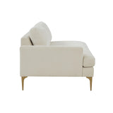 Serena Cream Velvet LAF Loveseat REN-L05110-LAF TOV Furniture