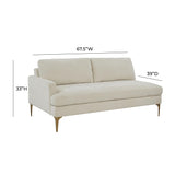 Serena Cream Velvet LAF Loveseat REN-L05110-LAF TOV Furniture