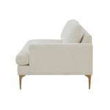 Serena Cream Velvet RAF Loveseat REN-L05110-RAF TOV Furniture